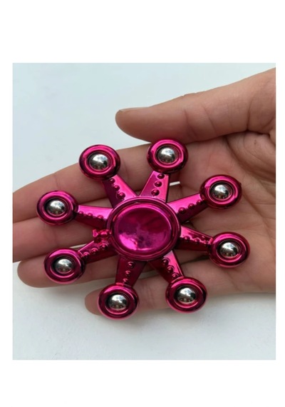 Metal Stres Çarkı Pembe 4 Farklı Desen Fidget Spinner Stres Atıcı Ve Rahatlatıcı Stres Çarkı