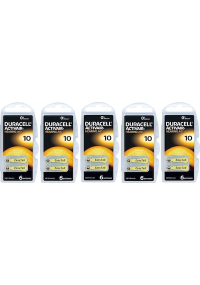Duracell Activair 10 Numara PR70 İşitme Cihazı Pili 6'lı 5 Paket