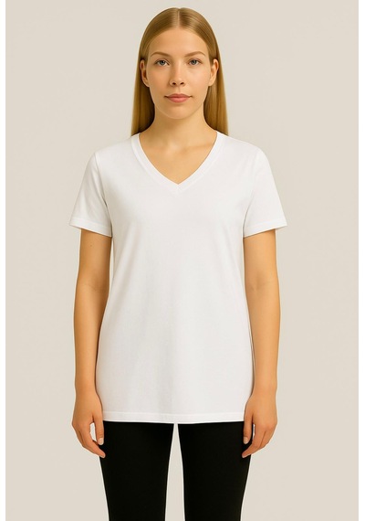 Axxel Kadın Beyaz Kısa Kollu Oversize T-shirt-d804-k Beyaz