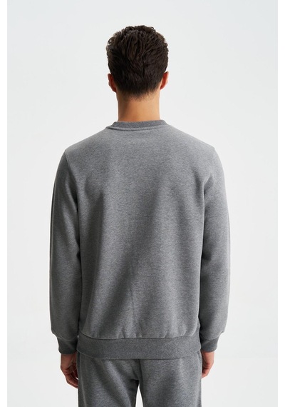 AR-MA Arma Erkek Regular Fit 3 İplik Şardonlu Pamuklu Bisiklet Yaka Sweatshirt 001