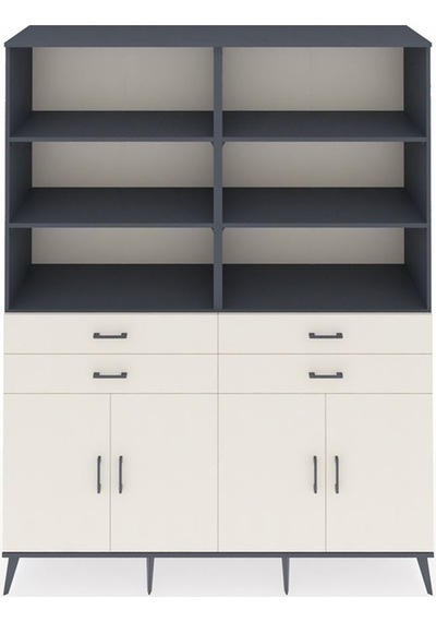 Hyperion Gardrop 8 Raflı 4 Çekmeceli 4 Kapaklı 176x44x221 Antrasit-aytaşı Aytaşı Hyperion Gardrop 8 Raflı 4 Çekmeceli 4 Kapaklı 176x44x221 Antrasit-aytaşı Aytaşı