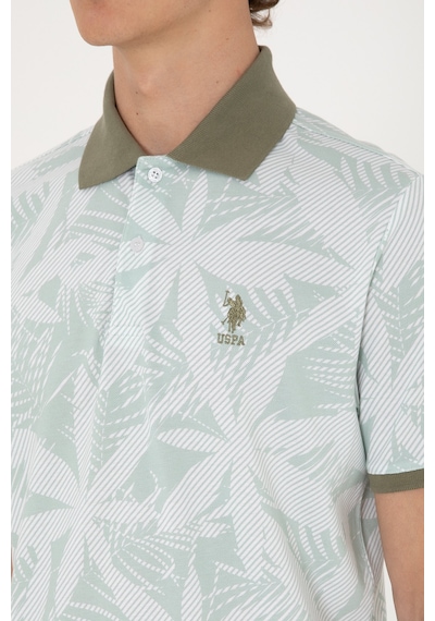 U.S. Polo Assn. Erkek Regular Fit Polo Yaka Su Yeşili Tişört 50306854-VR048