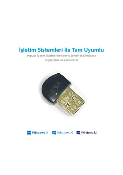 Bluetooth Usb Adaptör Versiyon 5.3 Stick Dongle Edr & Ble Windows 11/10/8.1/7 Uyumlu