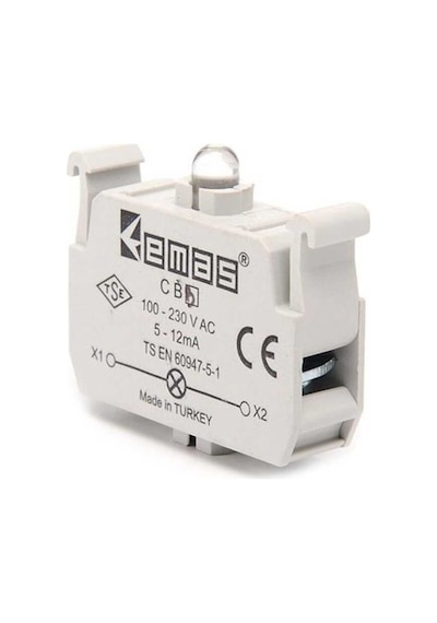 Emas CB5 Yedek LED'li 12-30V AC/DC Beyaz Sinyal Blok