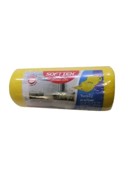 Technow Softtex 15 Kesimli Sarı Kopar Kullan Rulo Temizlik Bezi 27x30 Cm 2'li Sarı