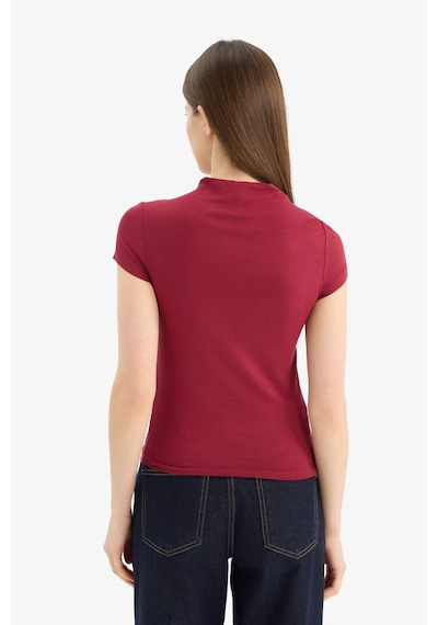 DeFacto Slim Fit Dar Kesim Yarım Balıkçı Yaka Kısa Kollu Tişört E5906AX25SPBR285