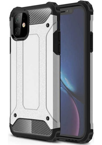 Mutcase - Apple Uyumlu iPhone 11 - Kılıf Çift Katman Zırh Tank Crash Military Kapak - Gri