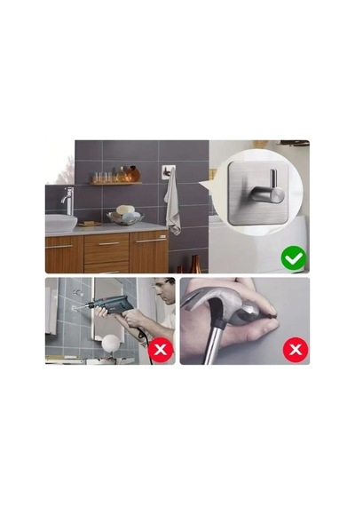 Fixo Yapışkanlı Askı Saten 1 Adet Gri - 922892662 Gri