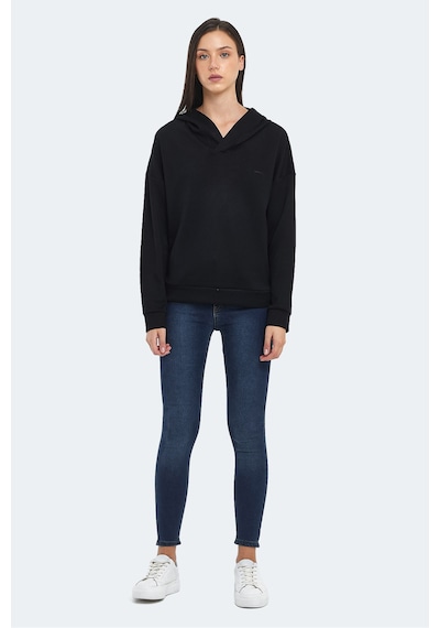 Slazenger Kenzıe I Kadın Kapüşonlu Siyah Sweatshirt Siyah