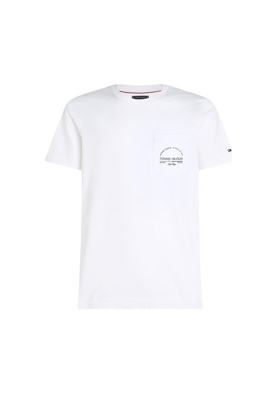 Tommy Hilfiger Hılfıger Arch Pocket Tee Erkek Beyaz T-shirt - Mw0mw38623