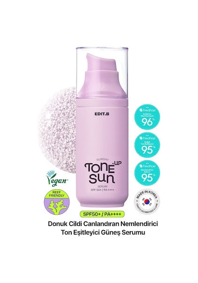 Edıtb Makyaj Bazı Olarak Da Kullanılabilen Nemlendirici Aydınlatıcı Etkili Edıt.b Tone-up Sun Serum Spf50