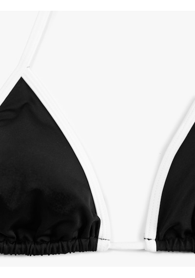 Koton İnce Askılı Üçgen Bikini Üstü Siyah 6sak10143mm