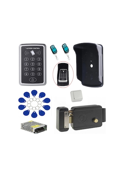 Rfid 2x Uzaktan Kumandalı Şifreli Kapı Kilit Açma Dış Kapı Kilit Set+panel Koruma