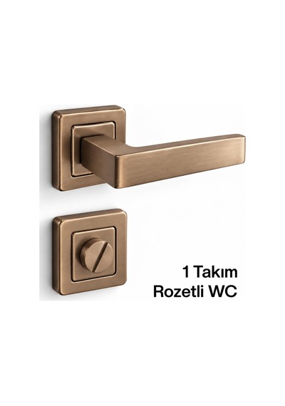Alm Victoria 1 Takım Bronz Wc Lavabo Rozetli Kapı Kolu Çifr Yön Uygun Banyo Lavabo Kapı Kolu Genel