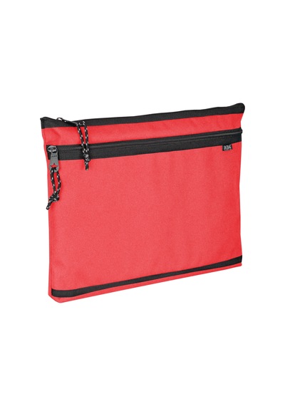 Jacbag Dual Zip Folder -iki Bölmeli Dosya Çanta A4 Dual Zip Folder-mercan Tek Renk