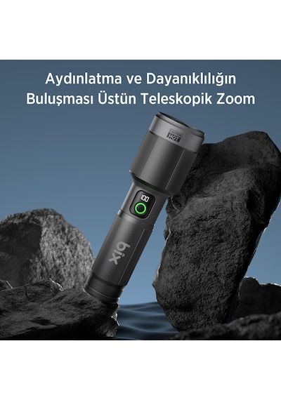 Flashlight Bx5101fl 60w Led, Max. 2300 Lümen Parlaklık Ve 850 Metreye Kadar Uzun Menzilli, Şarj