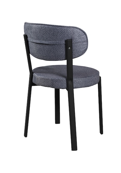 Sakura Masa Takımı - Gri Mermer Masa - 4 Sandalye Antrasit - Metal Siyah Ayak - Masa Takımı - Yemek Odası Takımı