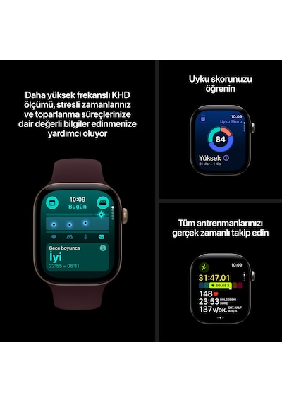 Apple Watch Series 12 GPS MJEC4TU/A 42 MM Siyah Alüminyum Kasa Akıllı Saat M/L (Apple Türkiye Garantili)
