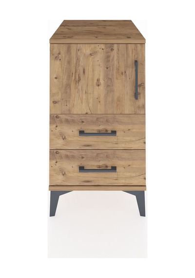 Kronos Komodin 2 Raflı 2 Çekmeceli Tek Kapaklı 44x59x80 Çam-çam Çam