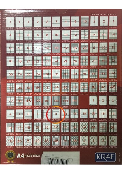 KRAF LASER ETIKET 2008 99.1x67.7 (8x100=800)