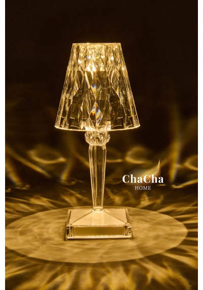 Chacha Home Brilliant Led Masa Lambası & Dekoratif Abajur Şeffaf