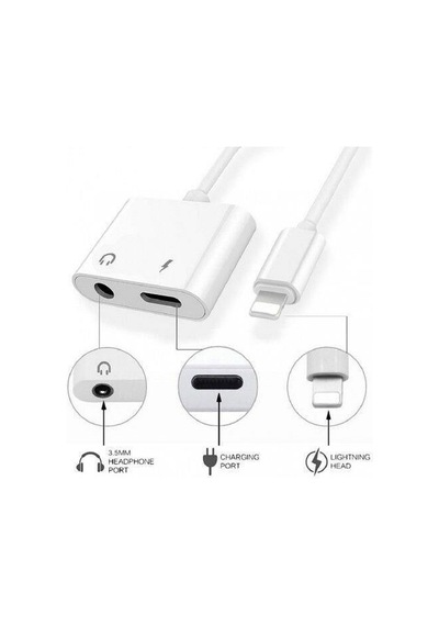 Delux Serisi Çoklayıcı Telefon Kablosu Kulaklık Dönüştürücü Girişli 3.5mm Mh-030 Beyaz