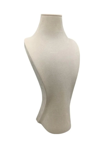 Yerli Üretim Adonis Model Sardunya Kumaş Krem Renk Boy 33cm Kolye Takı Sergileme Mankeni Çok Renkli