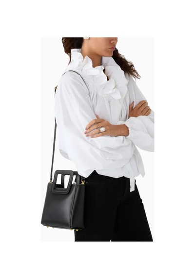Staud Mini Shirley Tote Bag Kadın Deri Çanta, Şık Ve Çok Yönlü Omuz Çantası Siyah