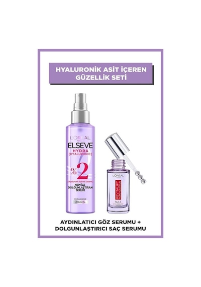 L'Oréal Paris Revitalift Filler Aydınlatıcı Göz Serumu 20ml &hydra Nem İle Dolgunlaştıran Serum 150ml pkthydrsrmfllrsrm-9427