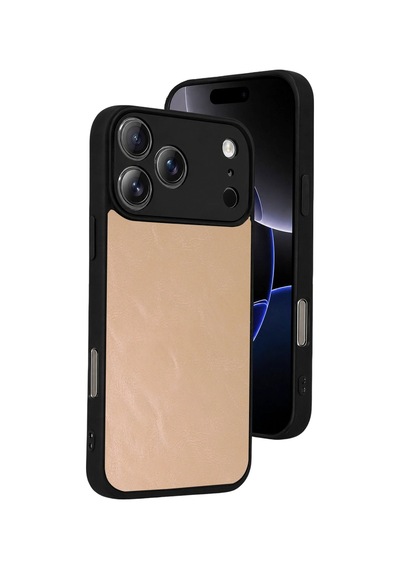 iPhone Uyumlu 17 Pro Aras Deri Kapak - Pudra