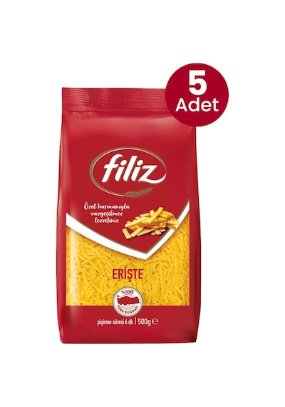 Filiz Erişte Makarna 500 Gr. 5 Adet