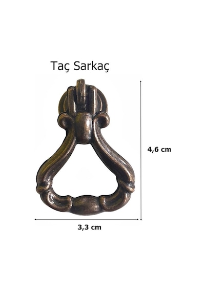 Taç Sarkaç Tek Vidalı Eskitme Antik Bakır Düğme Mobilya Kulp