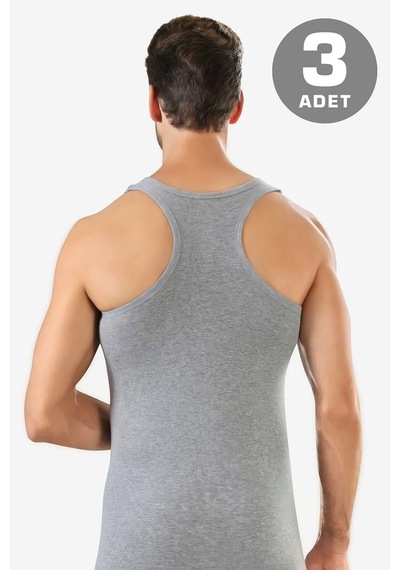 Astrid T Premium Yaşam Tarz Hazırlık Erkek Pamuklu Sporcu Rambo Atlet Gri 3'lü Paket