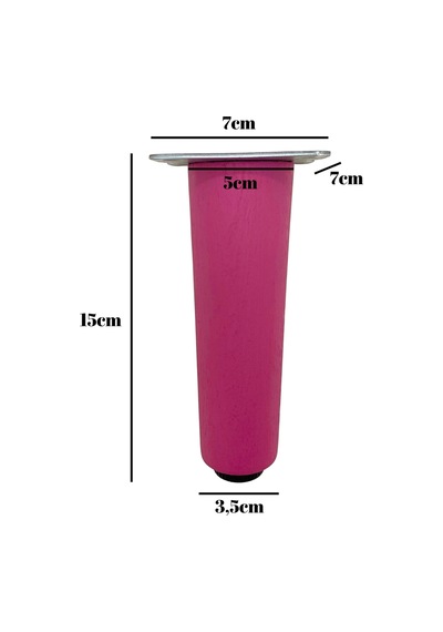 Düz Torna Ayarlı Ahşap Ayak Mobilya Masa Ve Dolap Ayağı Pembe 15cm Kayın / Gürgen 2 Adet