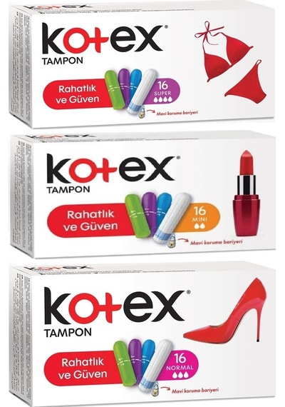 Kotex Tampon Süper - Mini - Normal 48 Li Karma Set 3pk 16