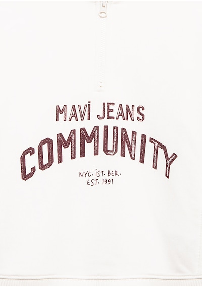 Mavi - Baskılı Yarı Fermuarlı Ekru Sweatshirt 7s10130-70057 Ekru