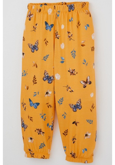 Bebeğiz Breeze Kız Bebek Pijama Takımı Bahar Temalı Kelebek Rüyası 9 Ay-3 Yaş, Sarı Sarı