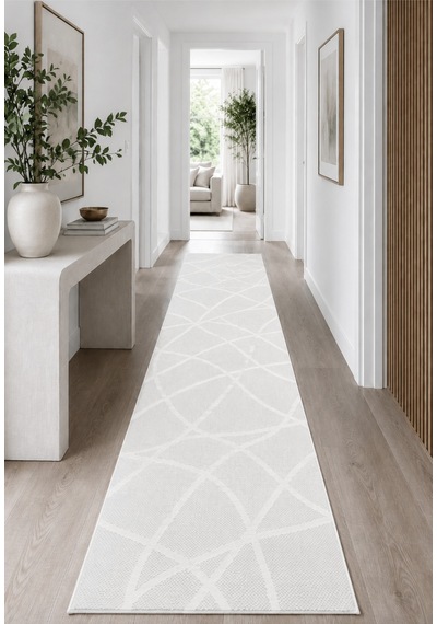 Modern Sisal 8002 Beyaz Leke Tutmayan Kaymaz Taban Salon Mutfak Koridor Balkon Halısı