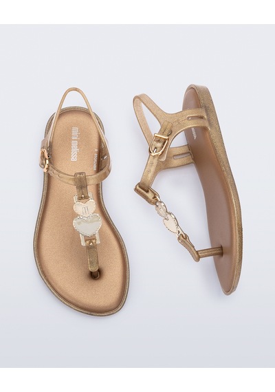 Mini Melissa Kız Çocuk Simli Sandalet Altın