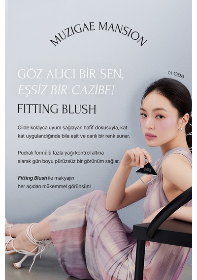 Ciltle Bütünleşen Ve Pürüzsüzleştiren, Yumuşak Dokulu Allık Muzıgae Mansıon Fitting Blush 01 Odd 01 Odd