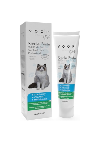 Voop Pet Sterile Paste Kısırlaştırılmış Tüy Yumağı  Taurin İçeren Steril Macun 100 G