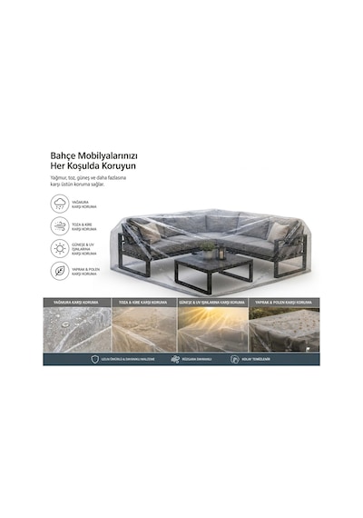 En Çok Tercih Edilen Şeffaf Bahçe Mobilyası Koruma Örtüsü,su Geçirmez,pvc Balkon,teras,masa Takımı Koruyucu Kılıf,145x200x100 Diğer