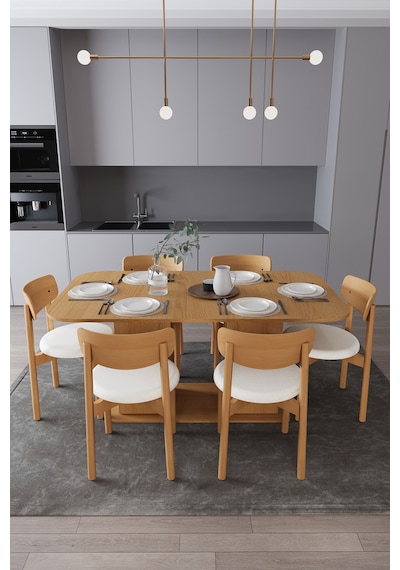 Modern Dolaplı 6 Kişilik Mutfak Yemek Masası Ve Sandalye %100 Mdf Mutfak Yemek Odası Masası Takımı Ymt06 Karına Modern Dolaplı 6 Kişilik Mutfak Yemek Masası Ve Sandalye %100 Mdf Mutfak Yemek Odası Masası Takımı Ymt06 Karına