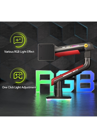 North Bayou L50 17-60 İnç Gaming Rgb Monitör Standı - 20 Kg A Kadar Monitörlerle Uyumlu