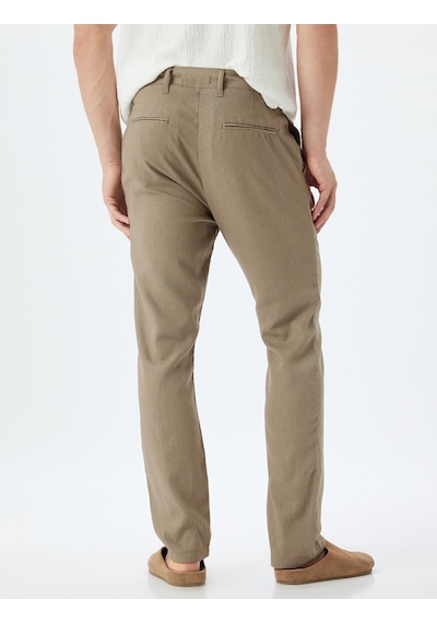 Koton Keten Pantolon Chino Cep Detaylı Düğmeli Taş 4sam40226hw Taş