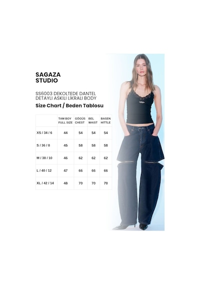 Sagaza Studio Ss6003 Likralı Body SIYAH