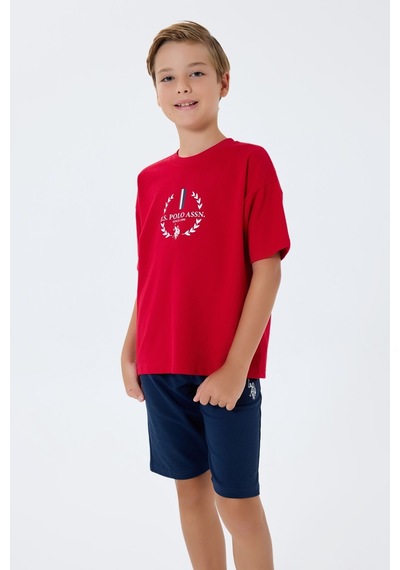 U.s. Polo Assn. Erkek Çocuk Kırmızı Bermuda Takım Us2408-c-v1 Kırmızı