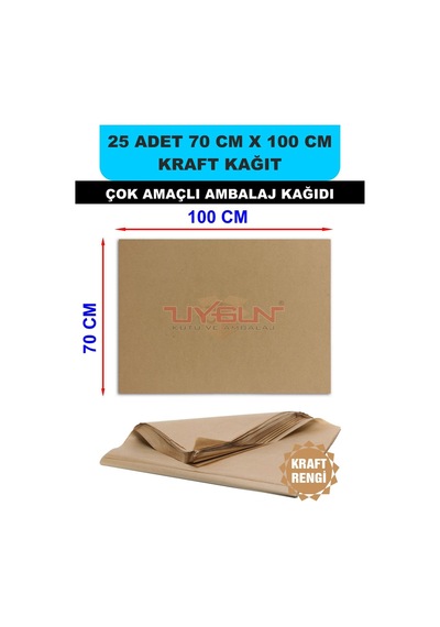 25 Adet 70cm X 100cm 100 Gr. Kraft Ambalaj Kağıdı, Çeyiz Ev Eşyası Hediye Ürün Paketleme, Çocuk Etkinlikleri