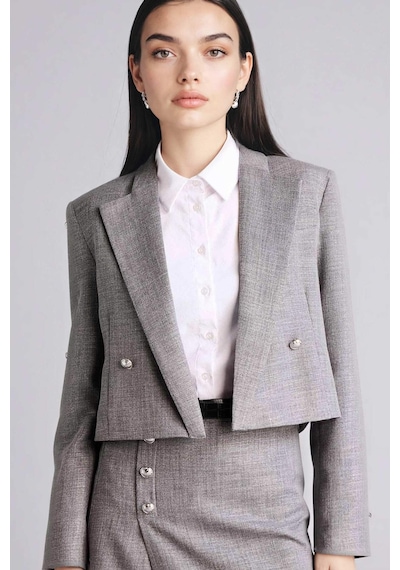 Defacto Boxy Fıt Ceket Yaka Blazer Ceket G8903ax26spgr394 Gri-gr394