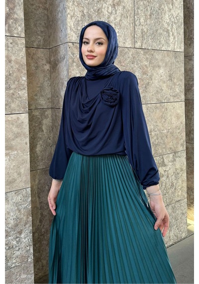 Unika Boutique Elisa Piliseli Etek - Zümrüt